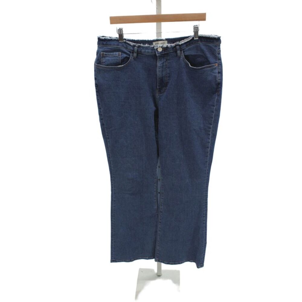 Warp + Weft Womens Flared Jeans Blue High Rise Cotton Size 16W